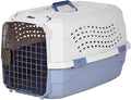 Amazon Basics Sturdy Portable2-Door Top-Load Hard-SidedPet Travel Carrier with SecureVentilation, Handle, Front & TopEntry for Dogs, Cats, 22.8"L x15"W x 13"H, Gray & Blue